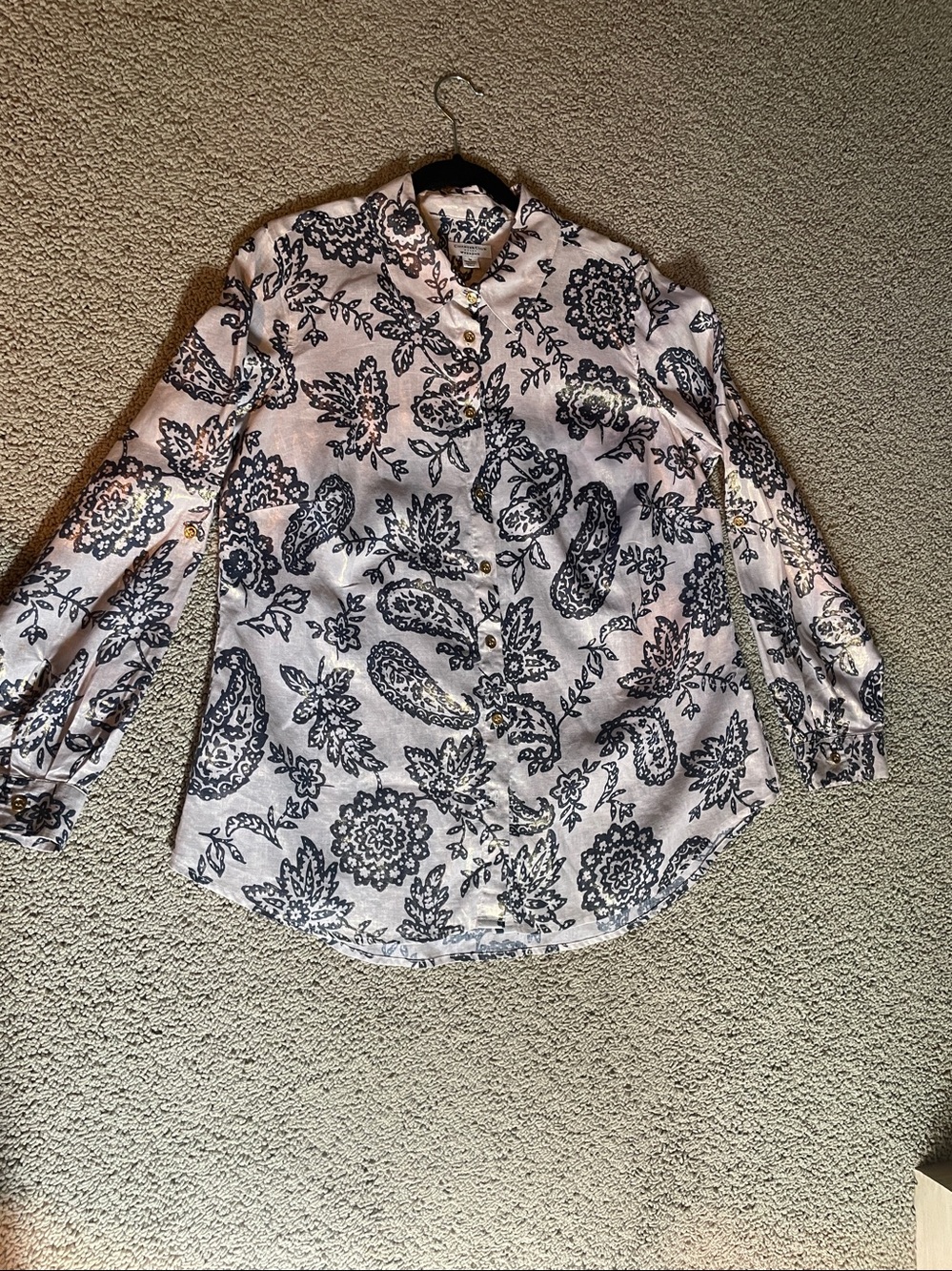 Charter Club Woman Weekend - Metallic Linen Shirt – Sz1X - Picture 7 of 10